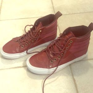Cherry red high top vans